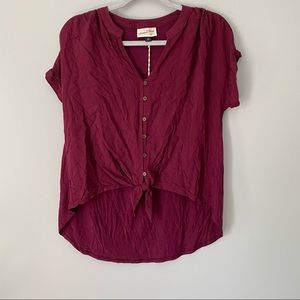 Hi-Low button down t-shirt